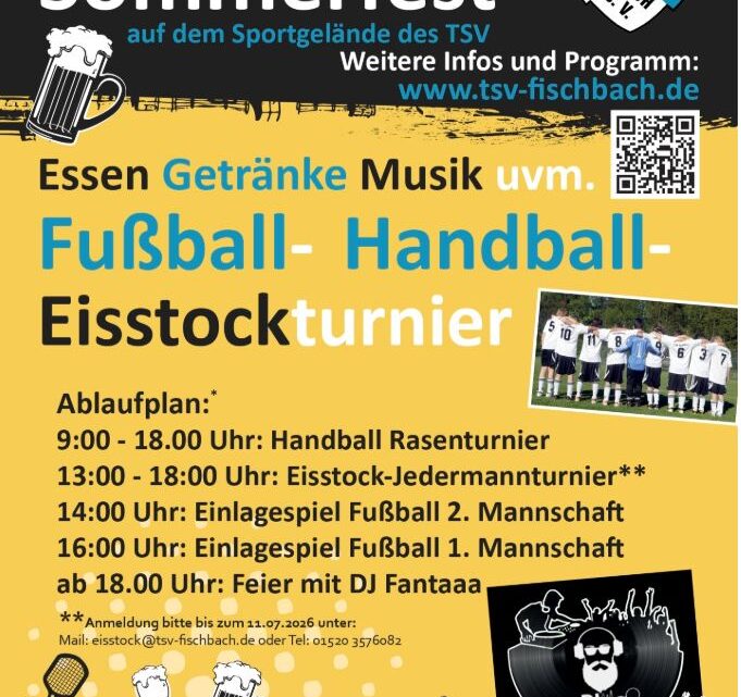 Sommerfest 2026 TSV Fischbach am 18.7.2026